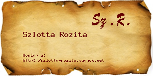 Szlotta Rozita névjegykártya